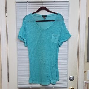 Style & Co. Aqua Short Sleeve V-Neck Tee
